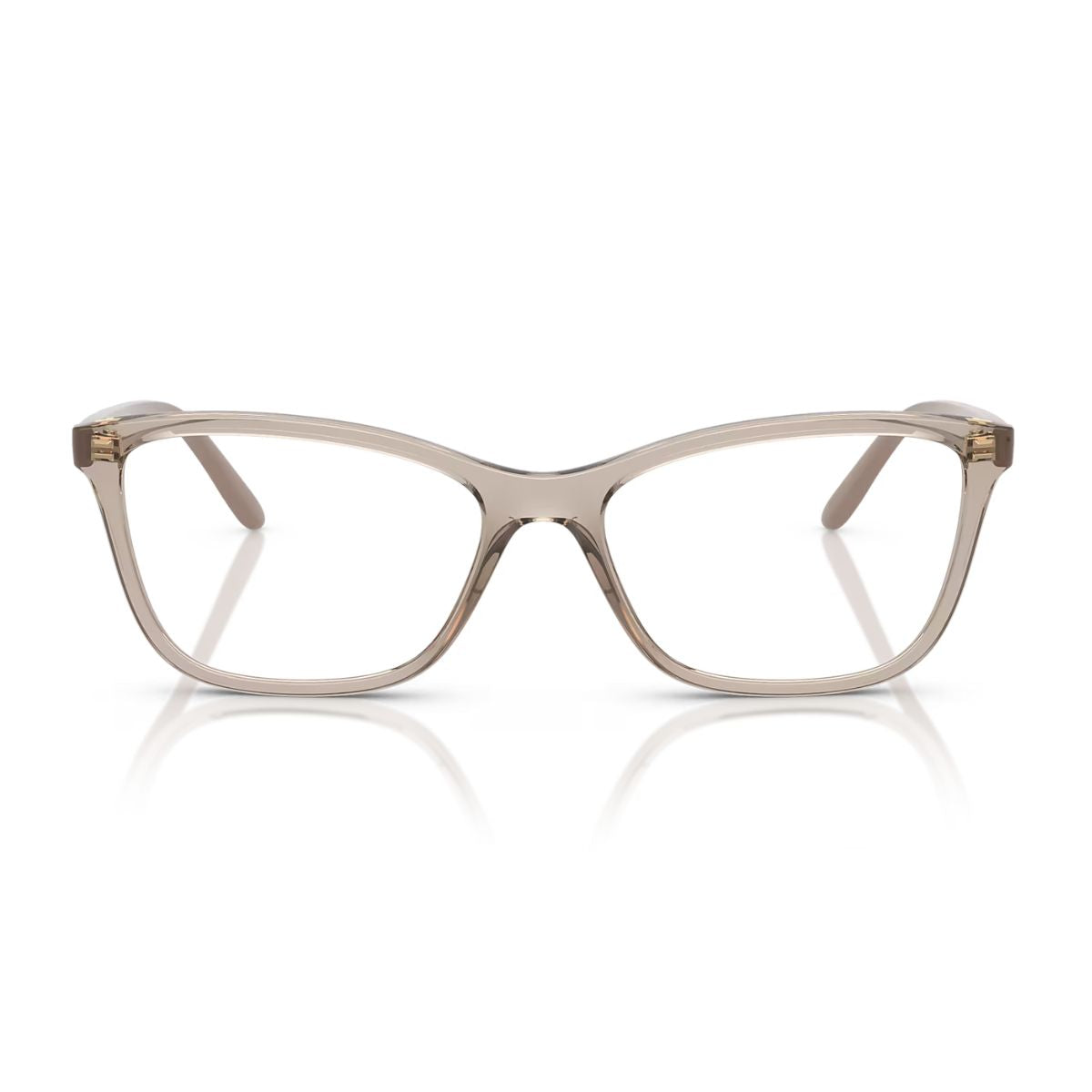 "Vogue 5603 2990 transparent caramel cat-eye eyeglasses frame for women online at Optorium."
