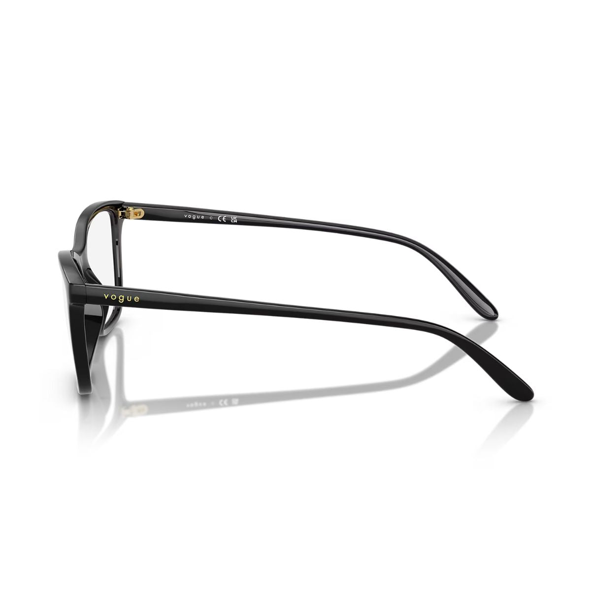 "Modern black Vogue 5603 W44 optical frame for women online at Optorium."
