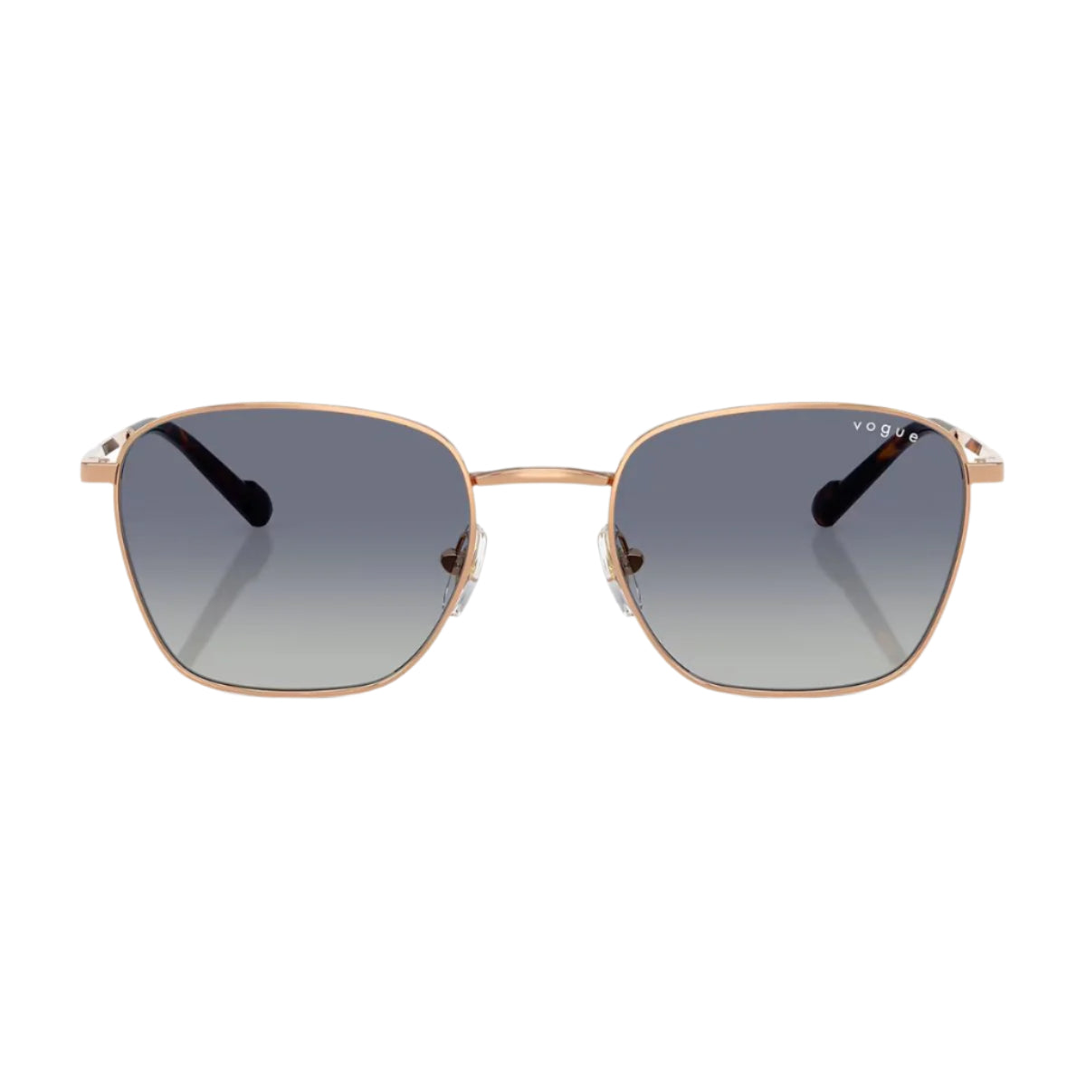 Vogue 4322-S 51524L sunglasses for women, rose gold frame with blue polar CE flash lenses. Available online at Optorium.
