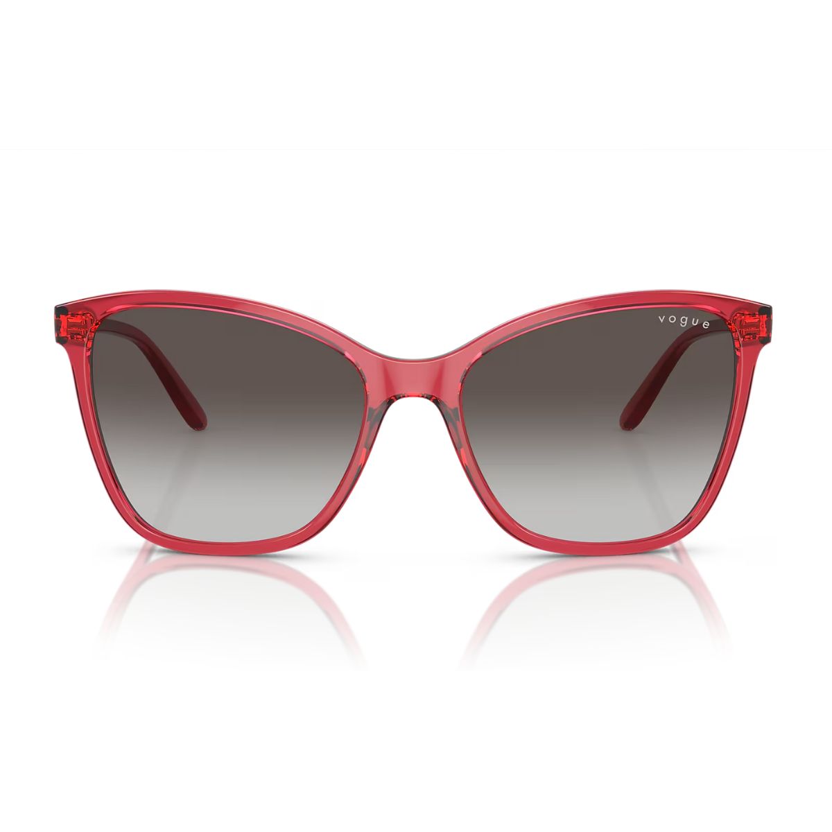 "Vogue 5520-S 30848G red transparent cat-eye sunglasses for women online at Optorium."
