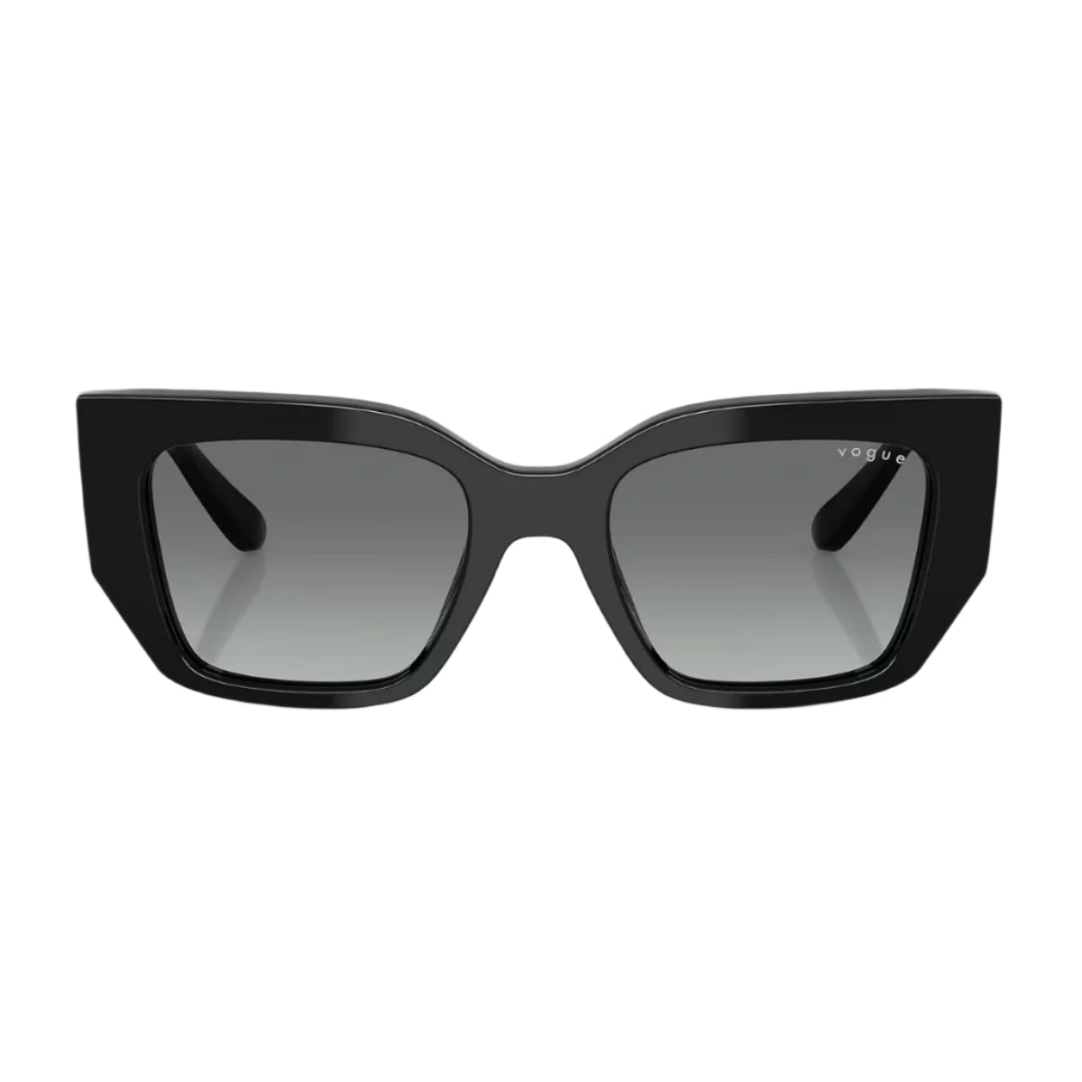 Vogue 5583-S W44/11 cat-eye sunglasses for women, black frame with grey UV lenses. Available online at Optorium.
