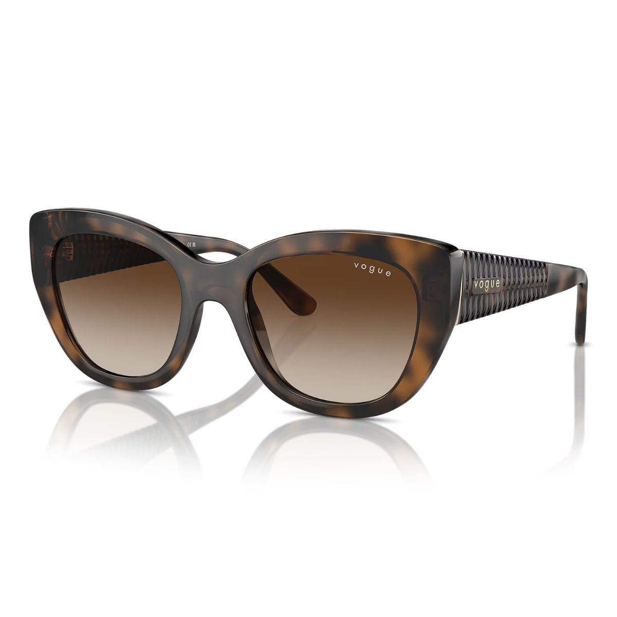 "Shop Vogue Eyewear 5567 Havana Cat Eye Sunglasses for Women at Optorium with UV protection, and free shipping."