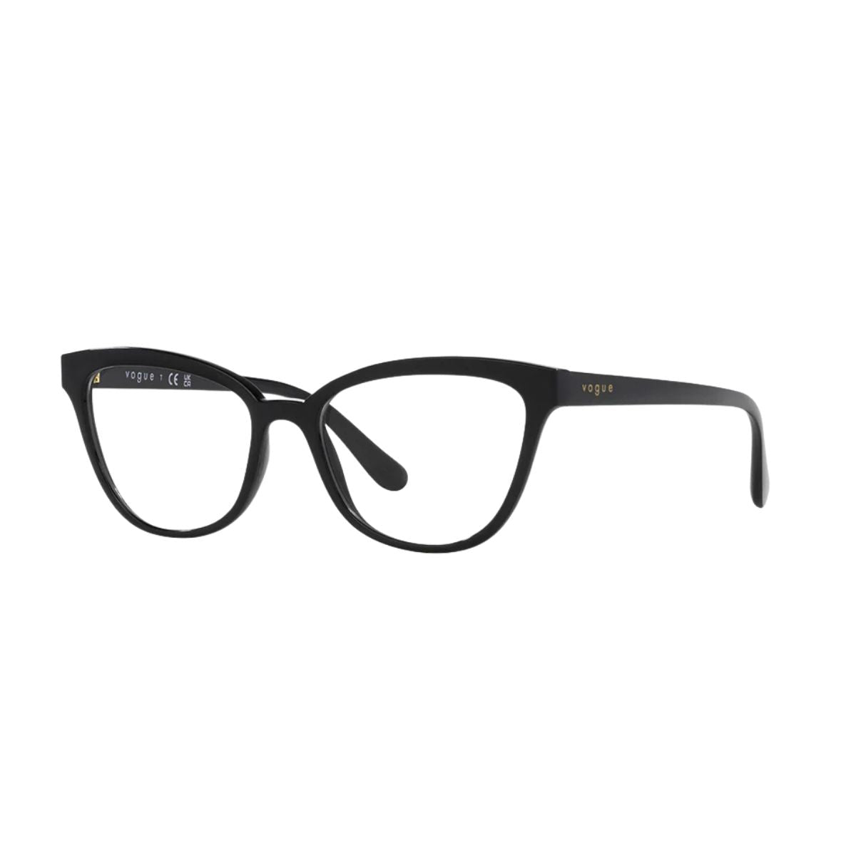 "Elegant Vogue Frame VO5495-I W44 cat-eye eyeglass frame in black, perfect for women seeking stylish eyewear, available online at Optorium Banjara Hills & more."