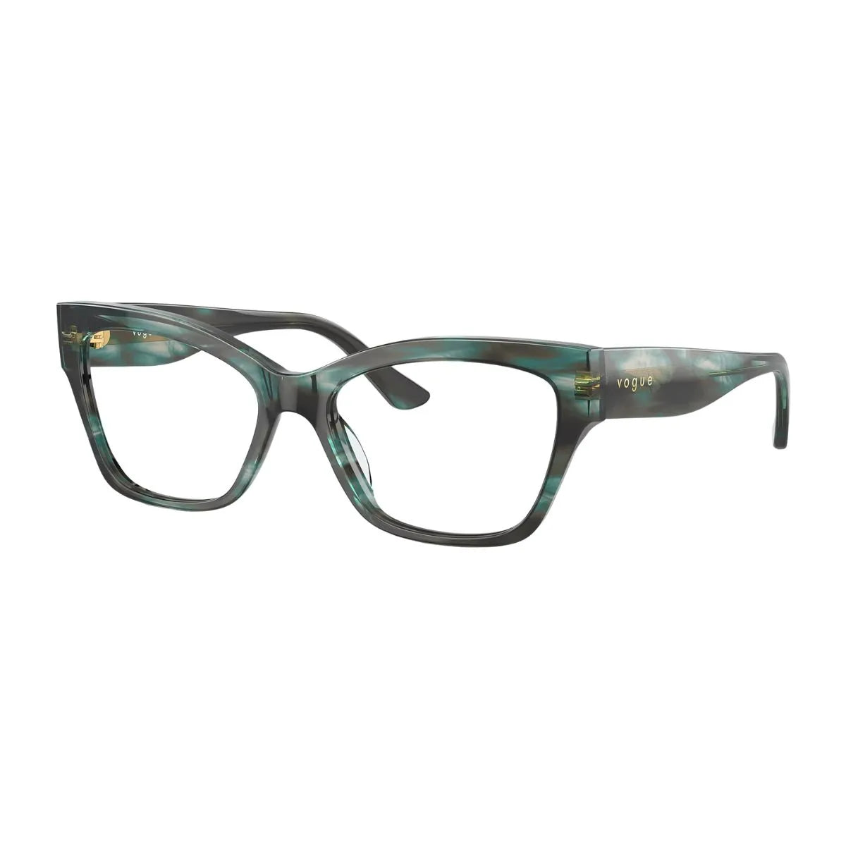 Stylish Vogue Frame VO5523 3088 glasses Vogue, cat eye shape Vogue frames for women, Vogue eyewear for women, Vogue eyeglasses for women, Green Havana color Vogue ladies glasses, Vogue frames in India – Optorium.