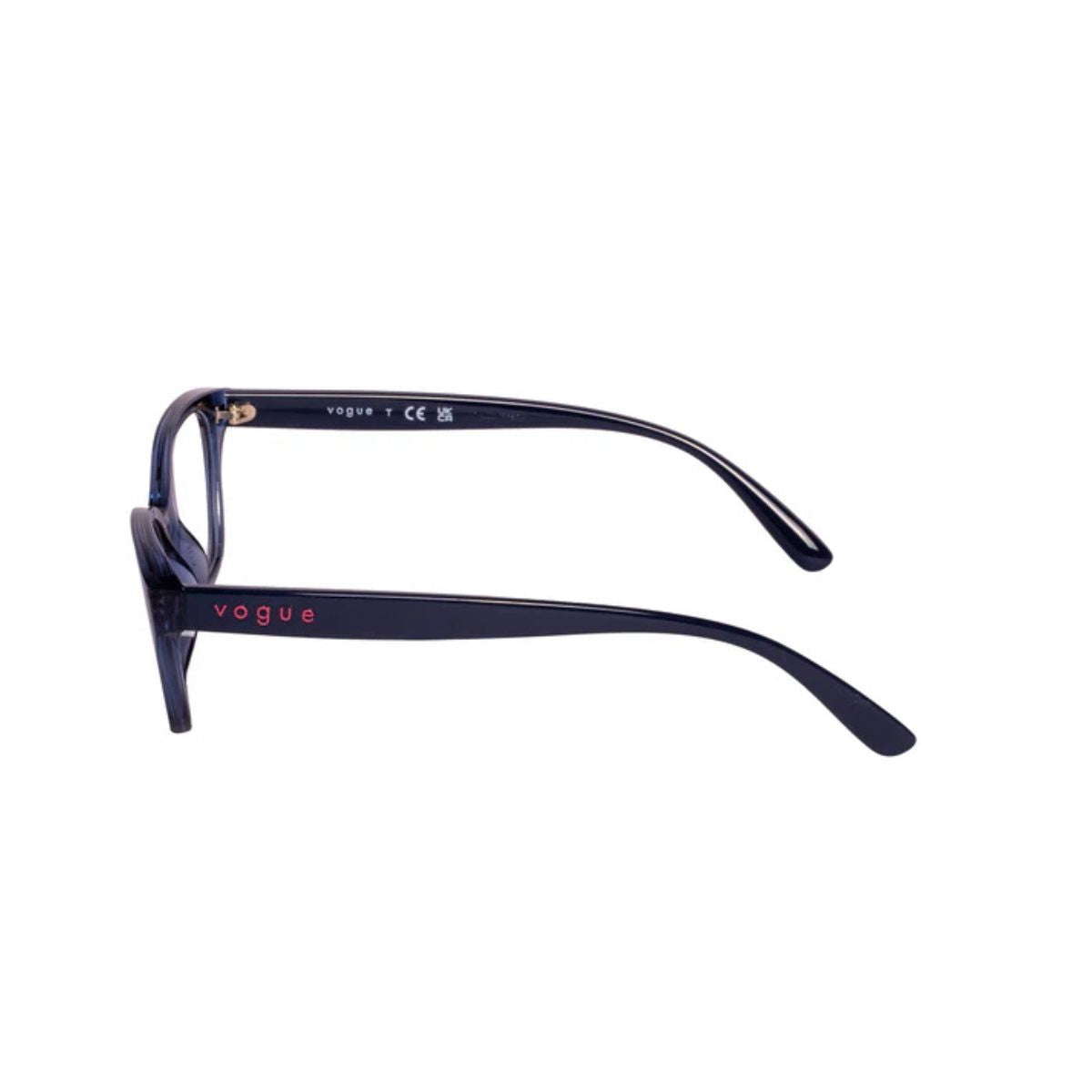 "Stylish Vogue Frame VO5545-I 2762 transparent blue eyeglass frame in cat-eye shape, perfect for women, online at Optorium Hyderabad, Kukatpally & more."