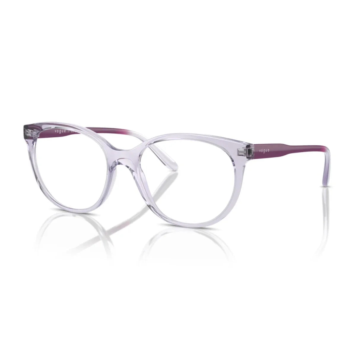 Shop Vogue VO 5552 2745 Transparent Violet round eyewear for women – Stylish premium optical frames at Optorium