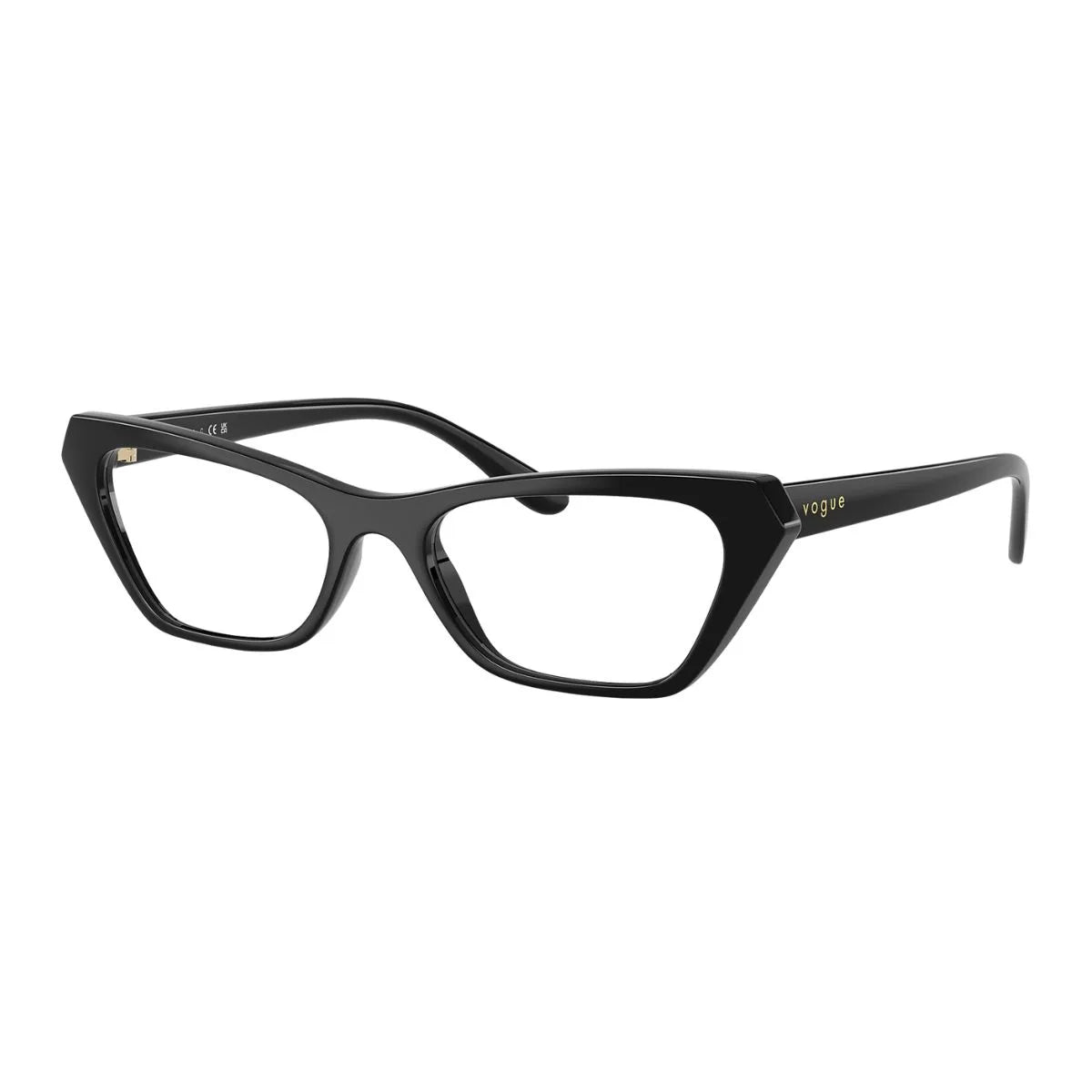 Buy Vogue Frame VO 5670 W44 shiny black Cat Eye glasses, stylish Vogue frames for women, top Vogue eyewear, trending Vogue eyeglasses and optical frames India at Optorium.