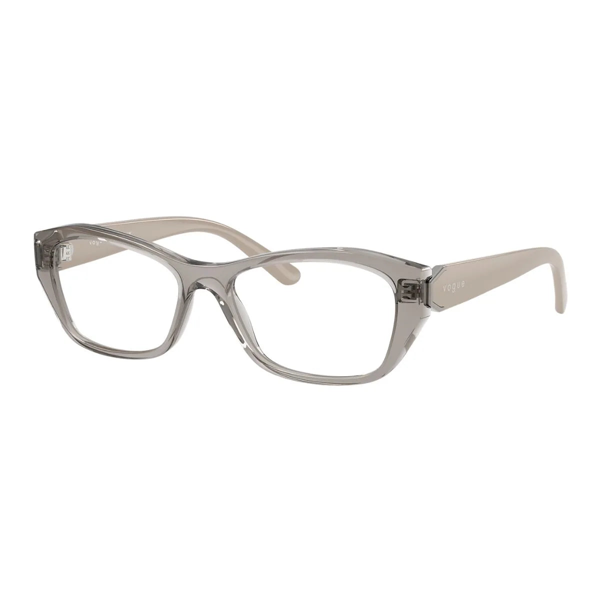 Modern cat eye shape Vogue Frame VO 5676 2726, stylish transparent grey color Vogue eyeglasses India, Vogue frames for women &  eyewear at Optorium.