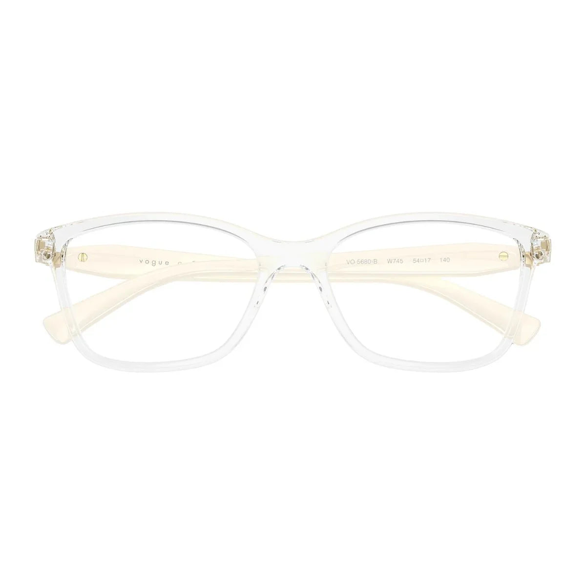 Upgrade your look with Vogue VO 5680-B W745, Vogue's rectangular glasses in Transparent, featuring high-quality Vogue optical frames and premium eyewear glasses available at Optorium India.