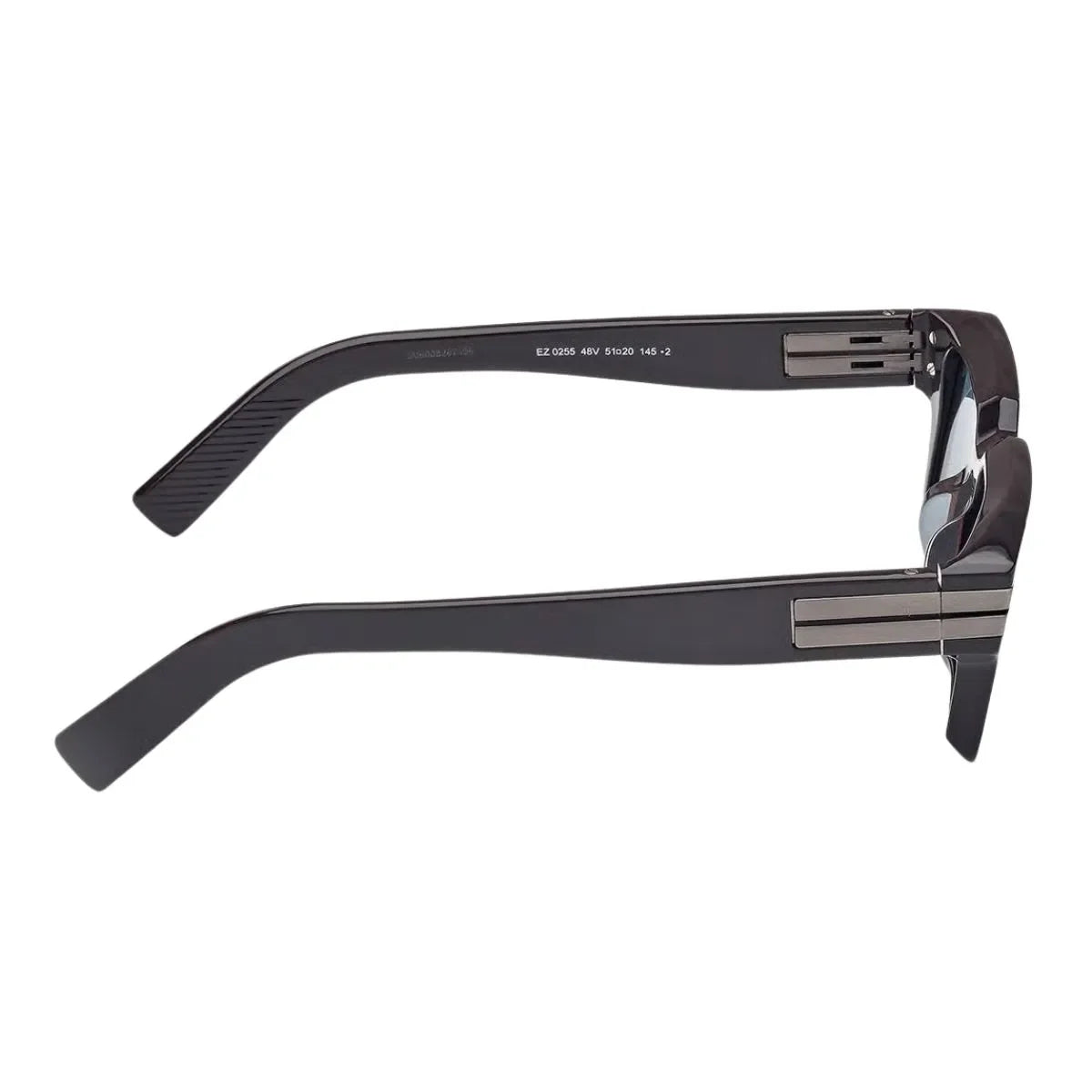 Zegna EZ 0255 48V men’s Rectangle shape sunglasses with blue UV protection lenses and shiny acetate frame, bestselling luxury designer eyewear optorium.