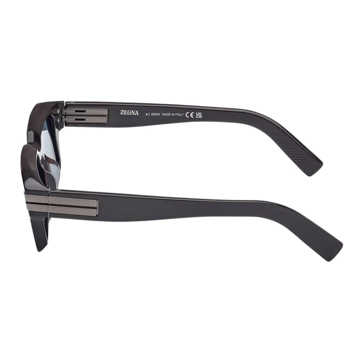 Zegna Rectangle sunglasses EZ 0255 48V in dark brown with blue lenses, stylish luxury men’s Sunglasses, top-ranking Italian designer sunglasses optorium.