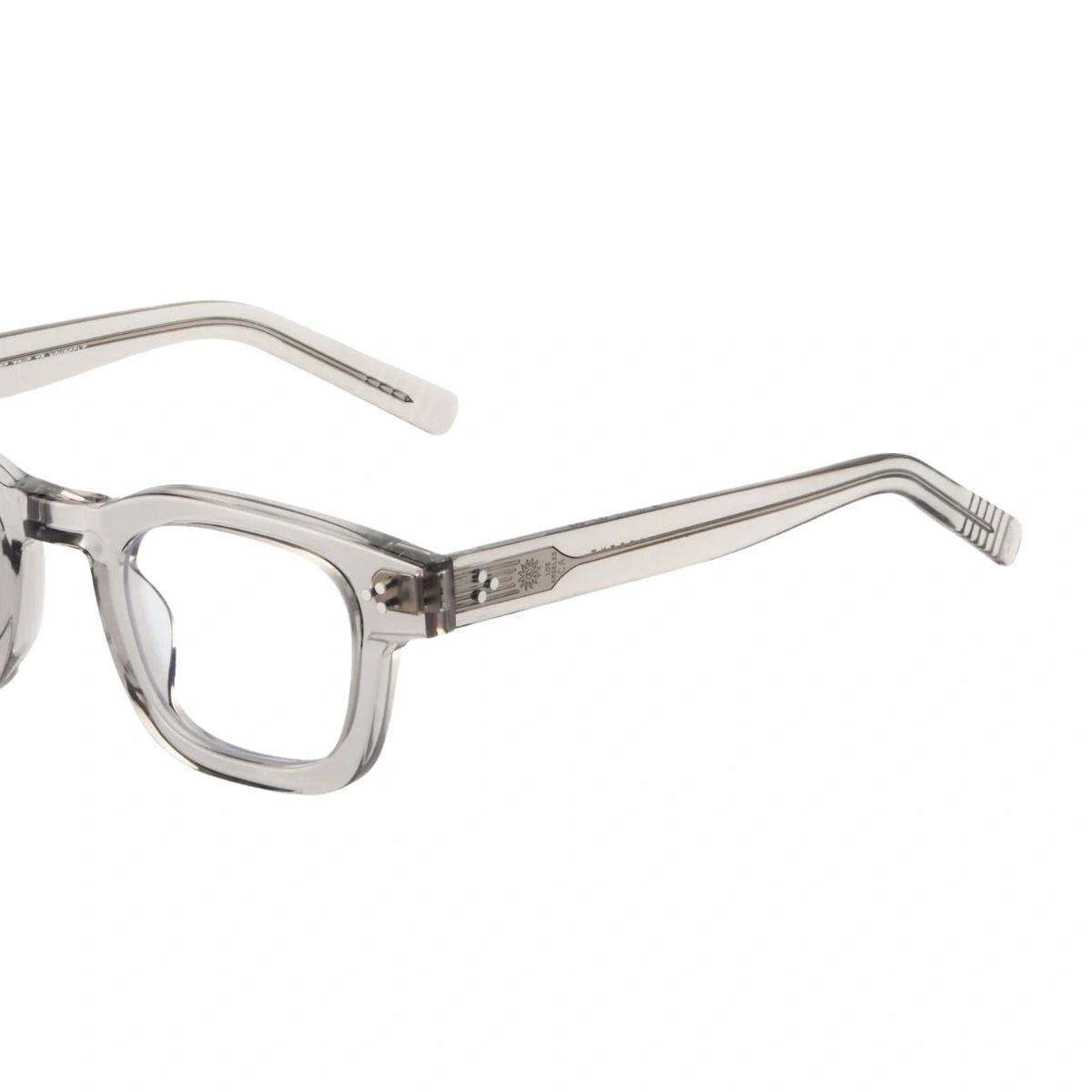Elegant AKILA Ascent transparent frame with sculpted temple detailing