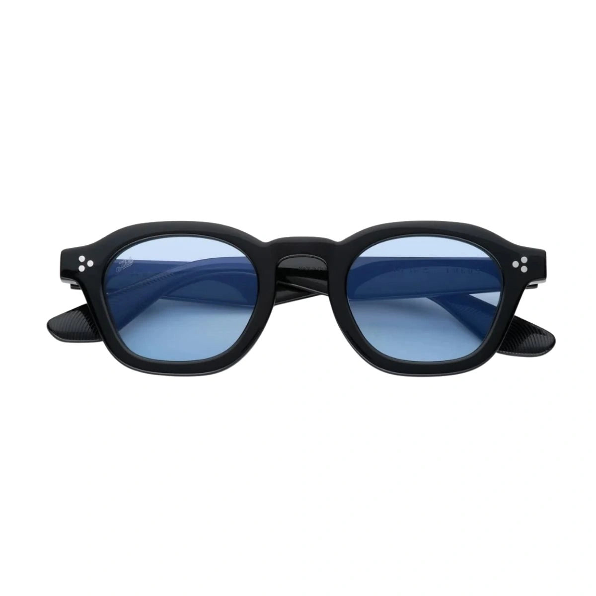 Discover AKILA Logos 1921-01-26 chunky black round sky-blue lens sunglasses