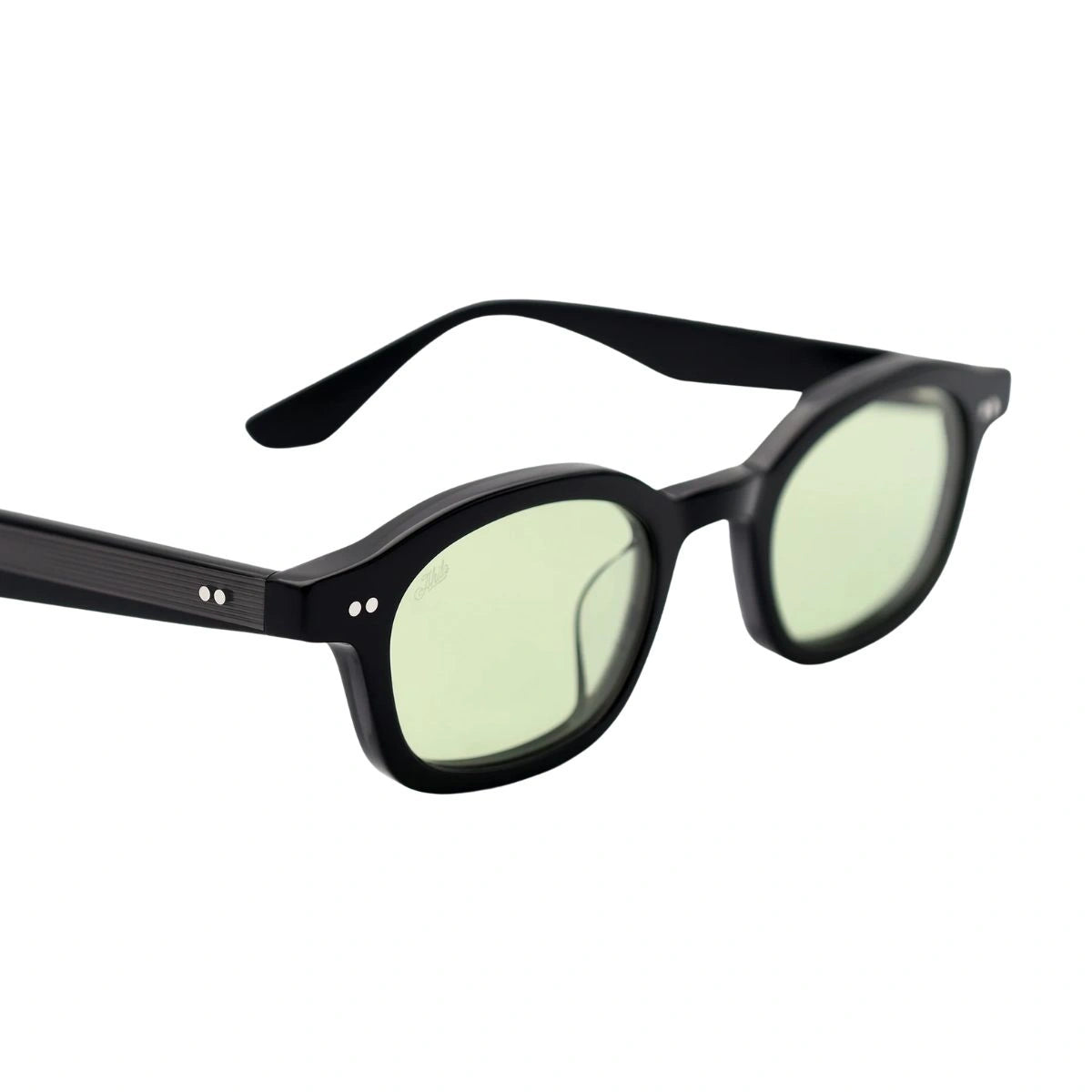 AKILA Ceres 2529 Black Oval Designer Sunglasses Green UV Lenses
