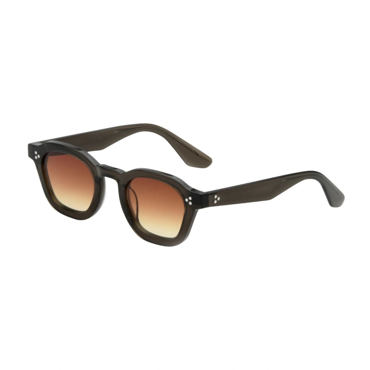 Unisex AKILA Logos square designer shades in translucent umber acetate