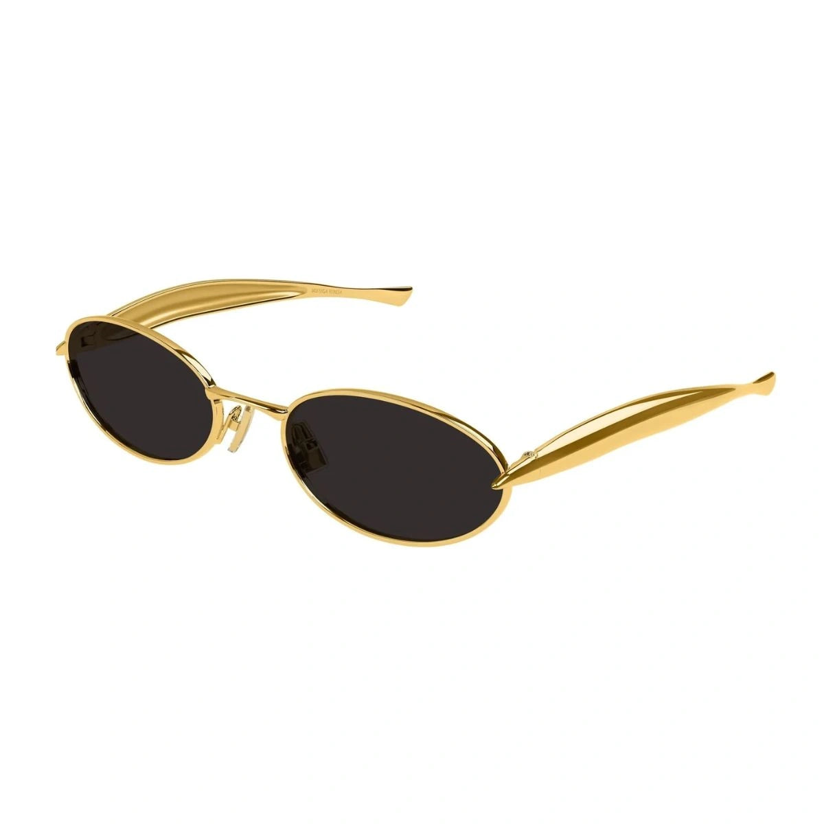 Explore BV1386S 001 unisex Sardine oval sunglasses with sculptural gold temples