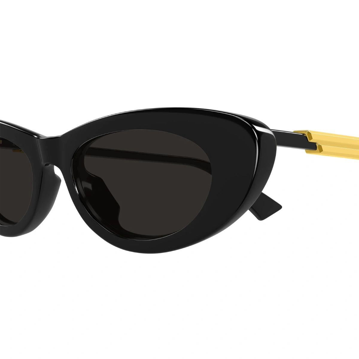Discover BV1447S 001 glossy black acetate sunglasses with gold temple hardware