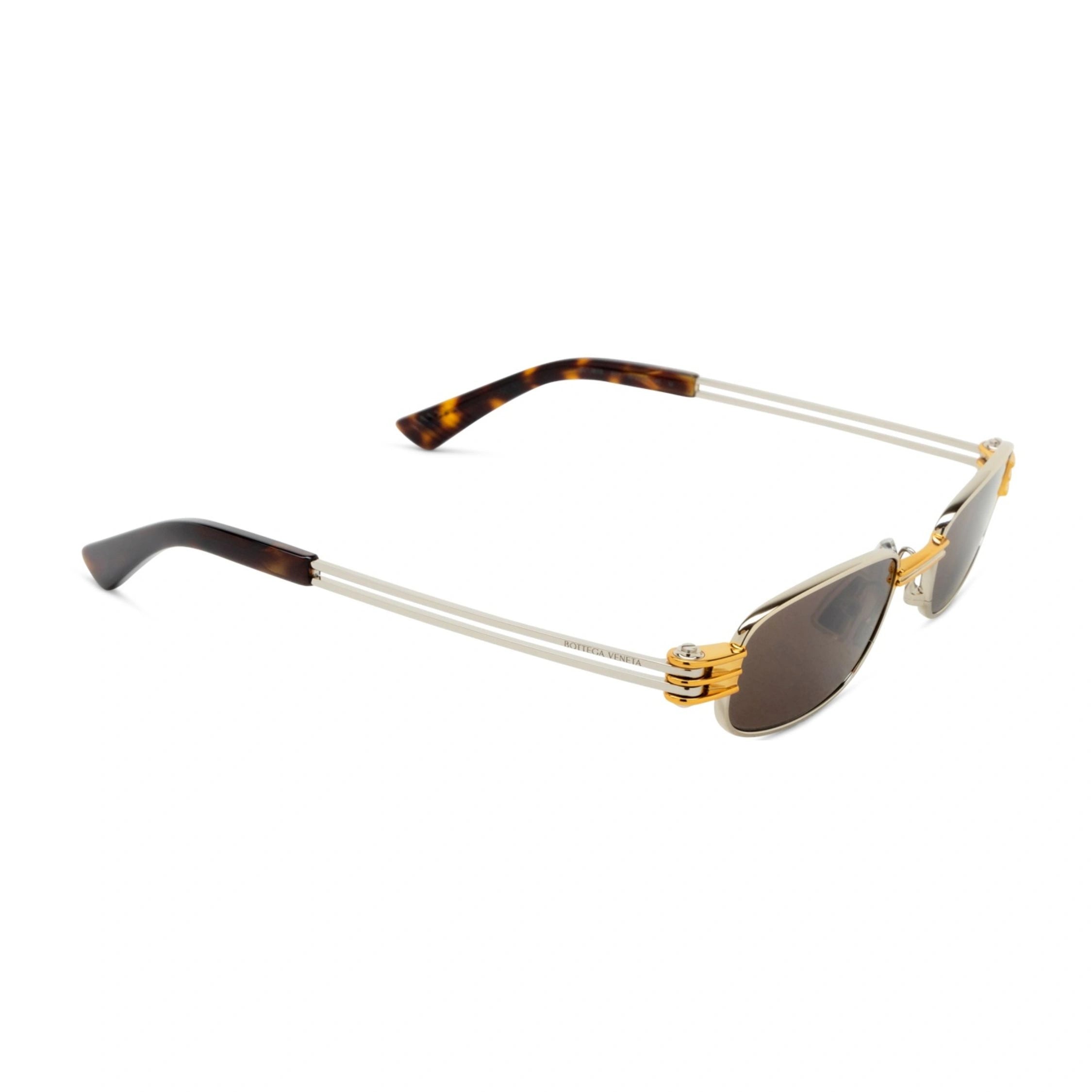 Luxury Bottega Veneta BV1381S 001 sunglasses with tortoiseshell tips