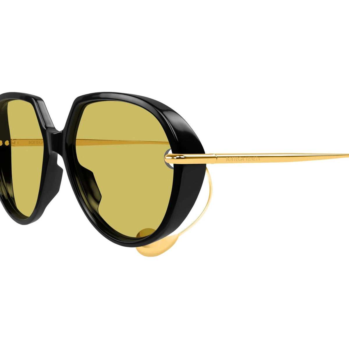 Bottega Veneta BV1436S 001 sunglasses with signature drop temple tips