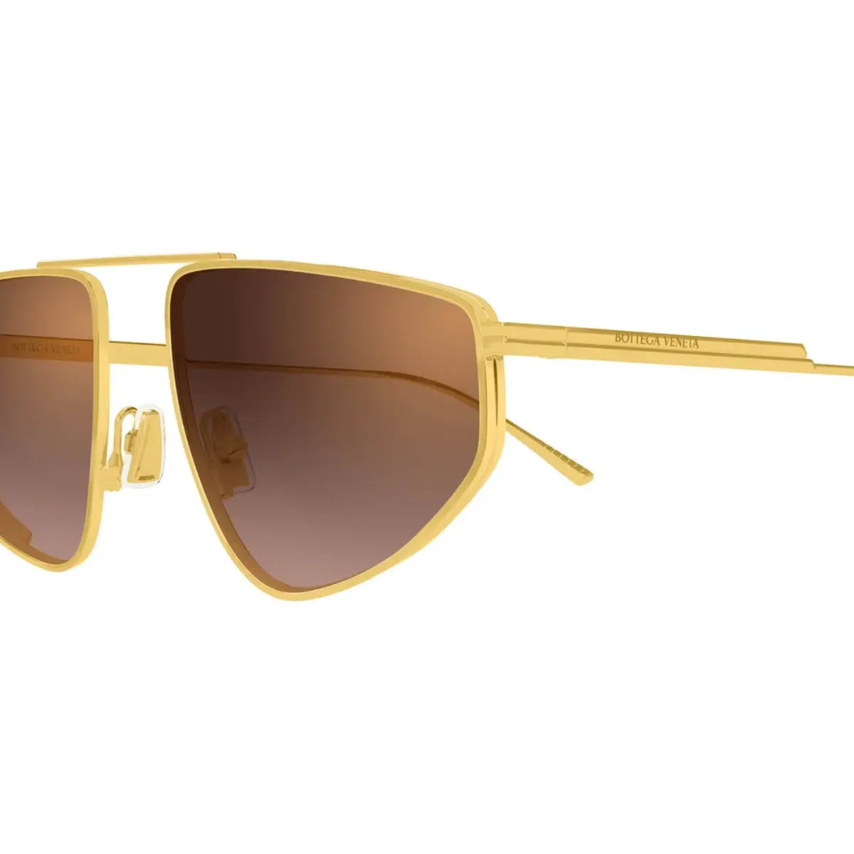 Bottega Veneta gold aviator shaped unisex shades BV1466S 004 at Optorium