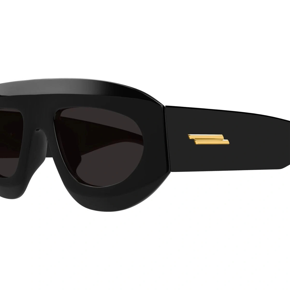 Signature BV1358S 001 shield sunglasses with sleek sculptural frame design.