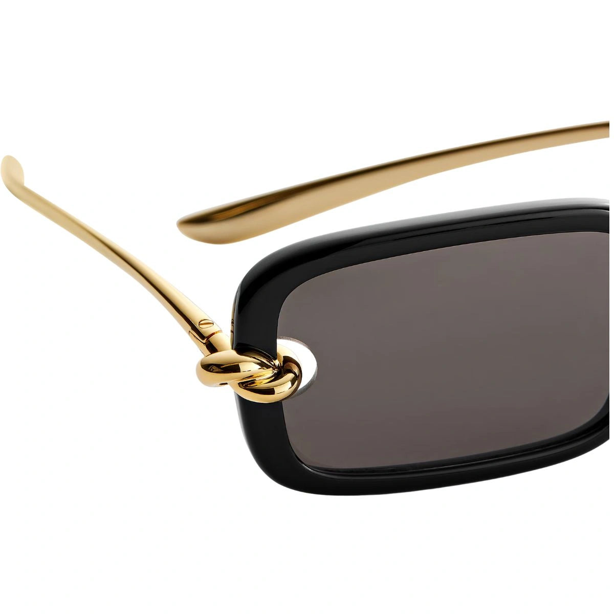 Elegant BV1439S 001 rectangular sunglasses with signature Knot details