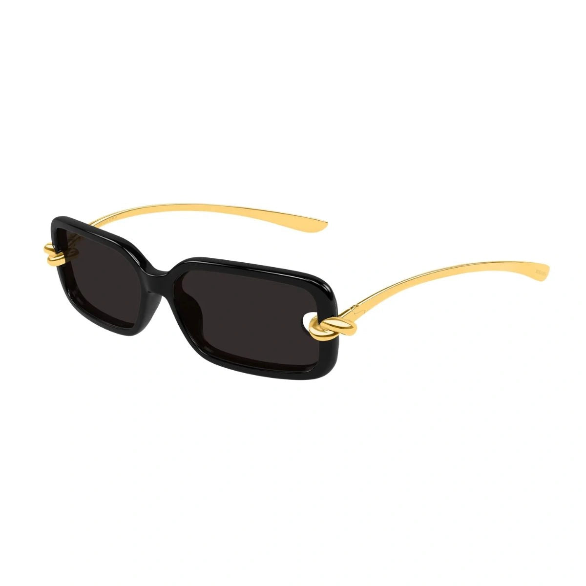 Latest Bottega Veneta BV1440SA 001 rectangular sunglasses with grey UV lenses