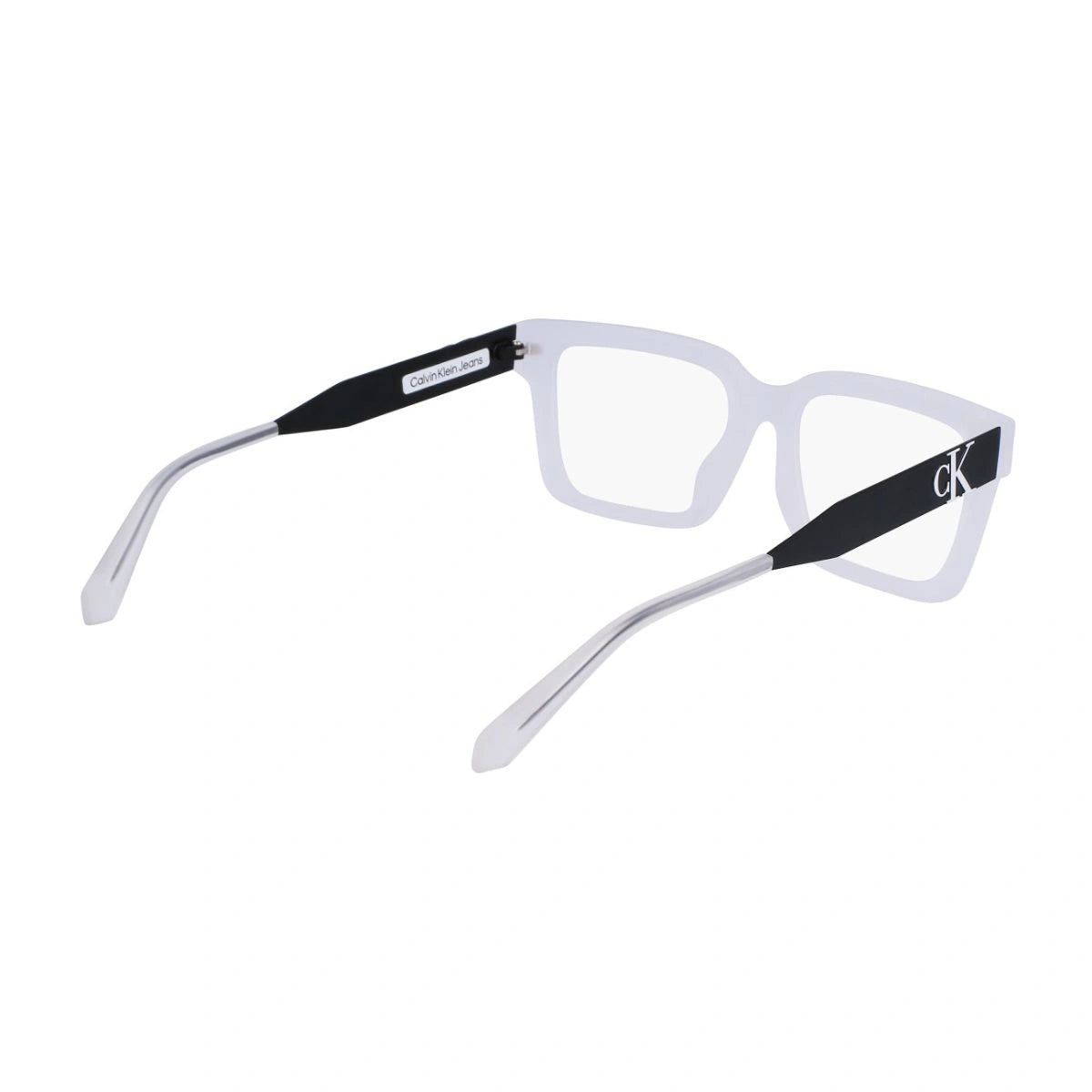 Luxury CKJ23619 971 square eyeglasses with black metal temples