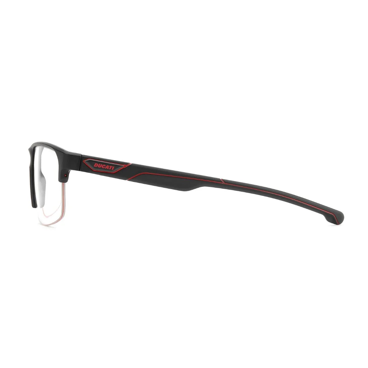 Sporty CARDUC 059 003 rectangle eyeglasses with red temple accents