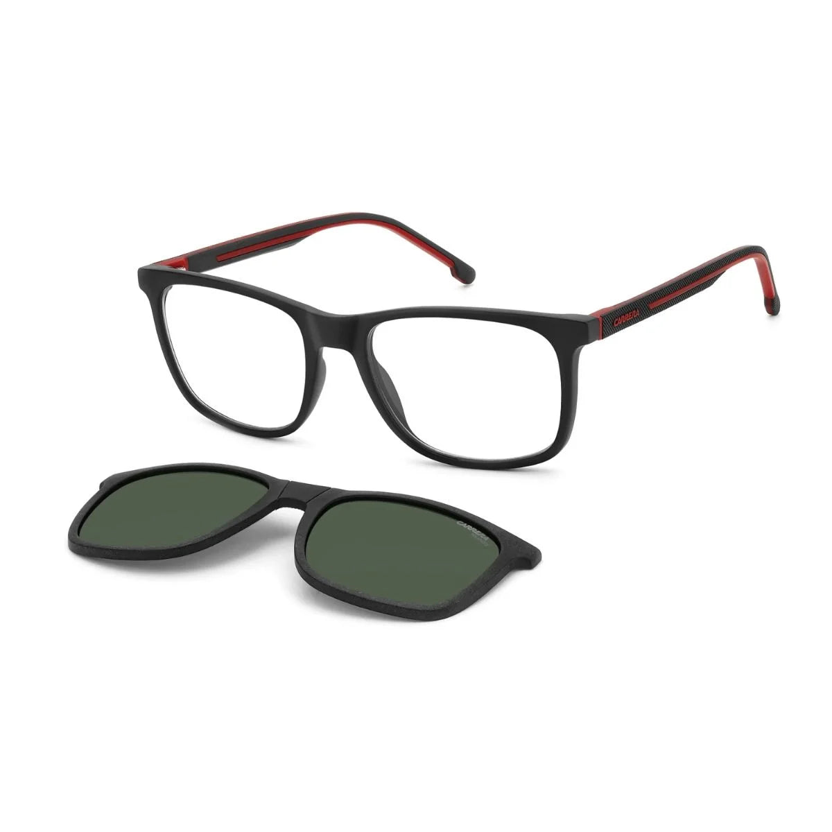 Carrera CA 8918/C BLX polarized green sun clip with matte black frame