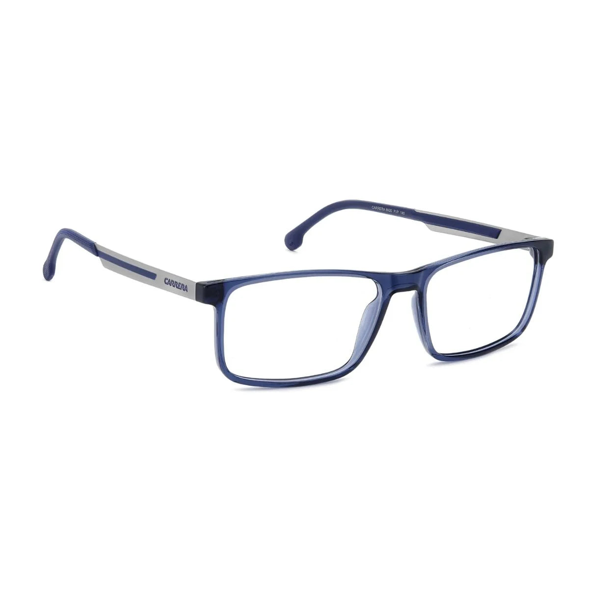 Carrera 8920 PJP rectangular eyewear with blue frame and ruthenium details