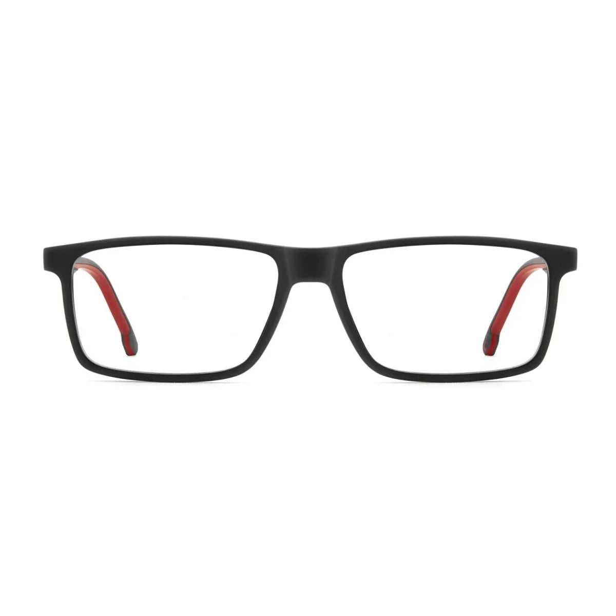 Discover Carrera 8929 BLX men’s eyeglasses with red temple accents