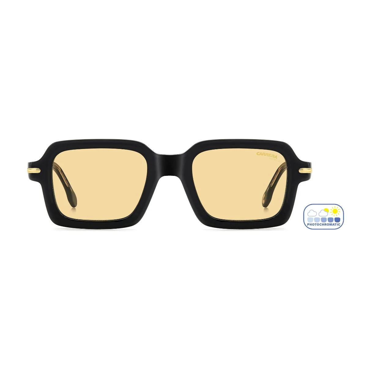 Introducing Carrera 358/S 71CUK black rectangular sunglasses with yellow lenses