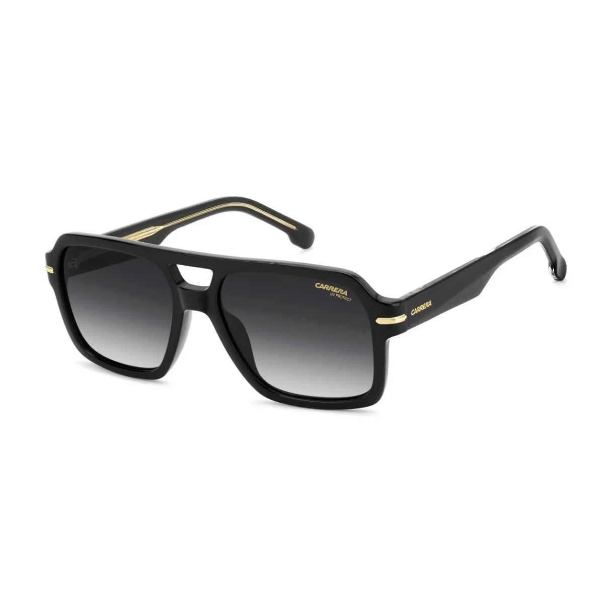 Carrera 377/S 8079O black acetate sunglasses with double bridge design