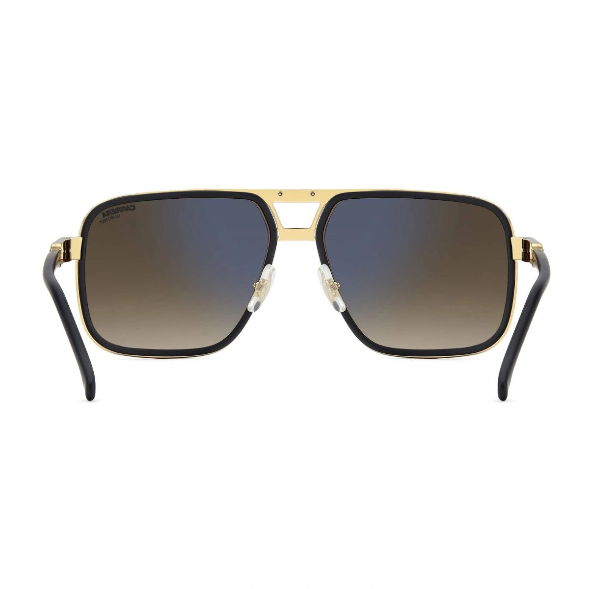 Designer Carrera aviator sunglasses with black gold metal frame