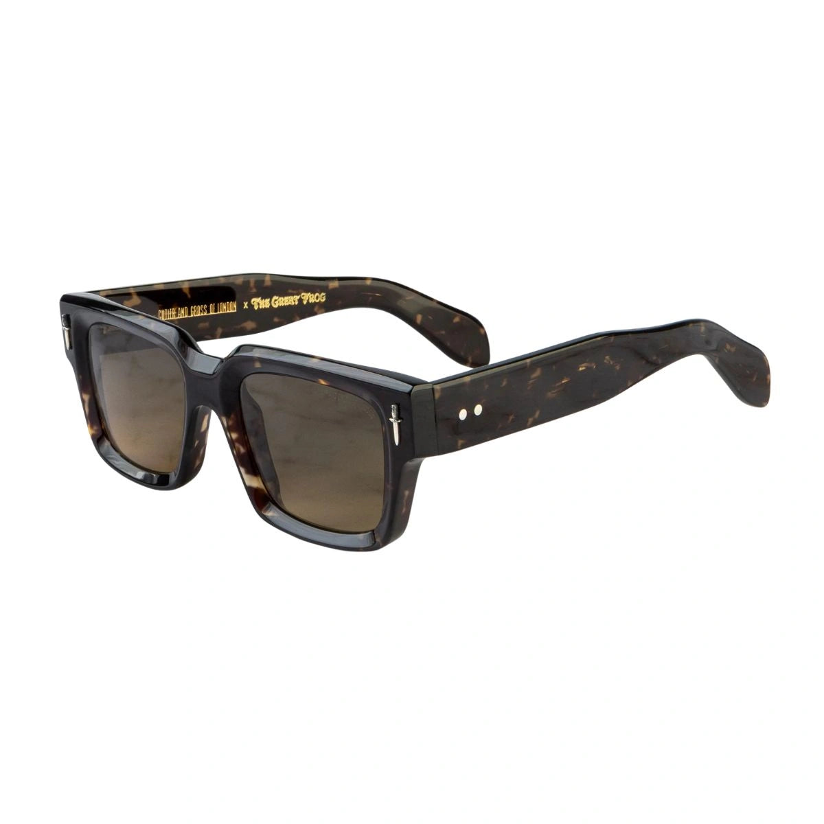 Cutler & Gross GFSN-014 Designer Oil Havana UV Protection Sunglasses