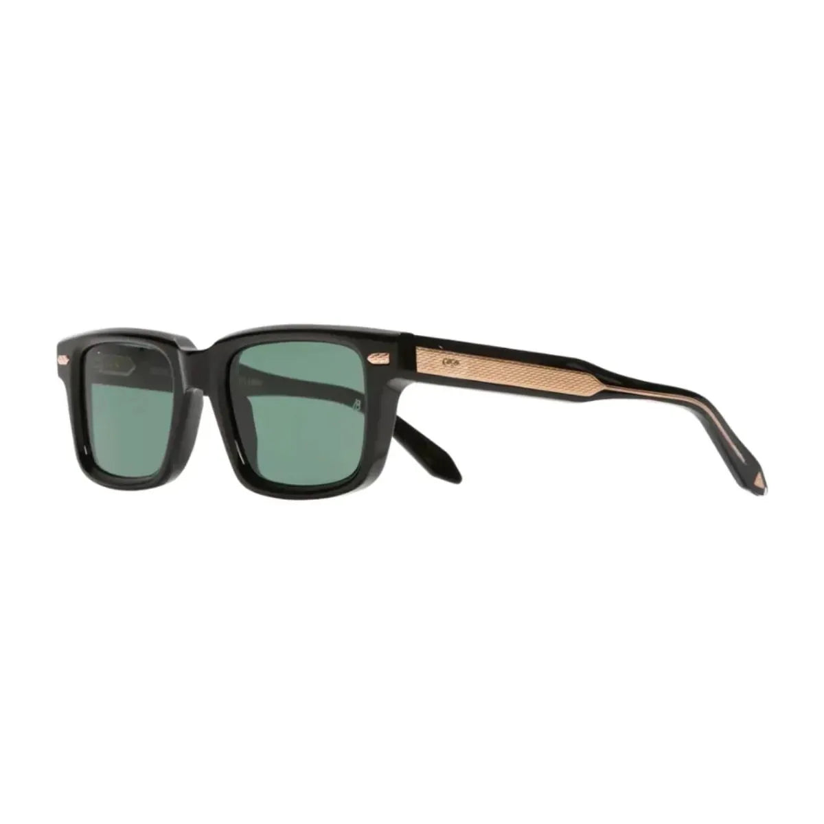 Cutler & Gross unisex black frame green lens polarised sunglasses at Optorium