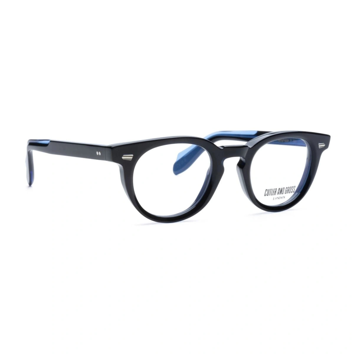 Premium Cutler & Gross black acetate optical frame with blue interior