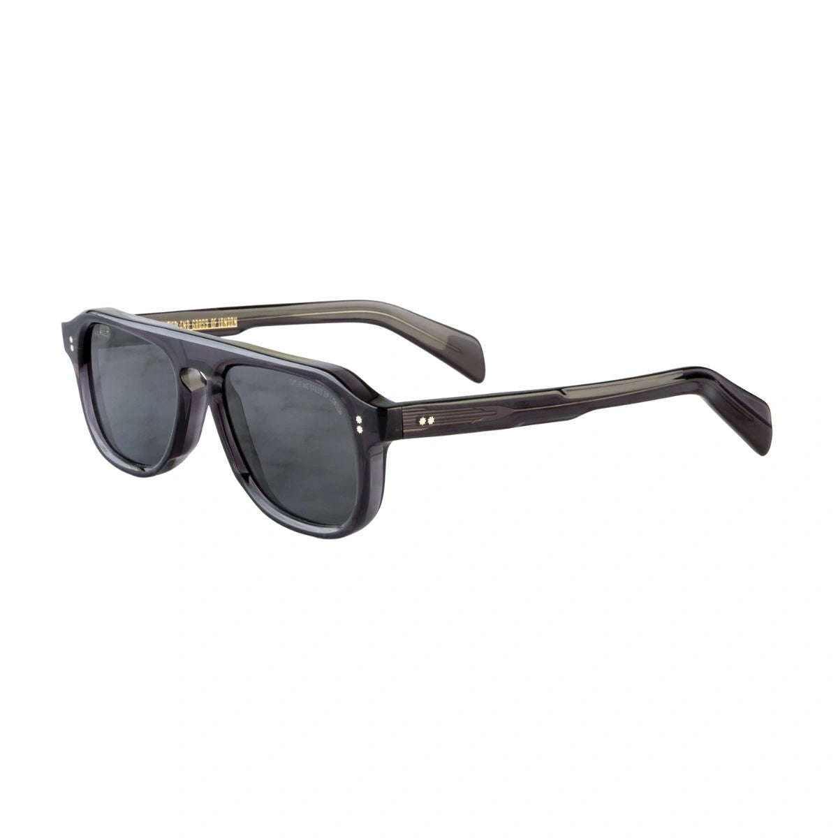 Unisex aviator sunglasses black frame polarized lens detail