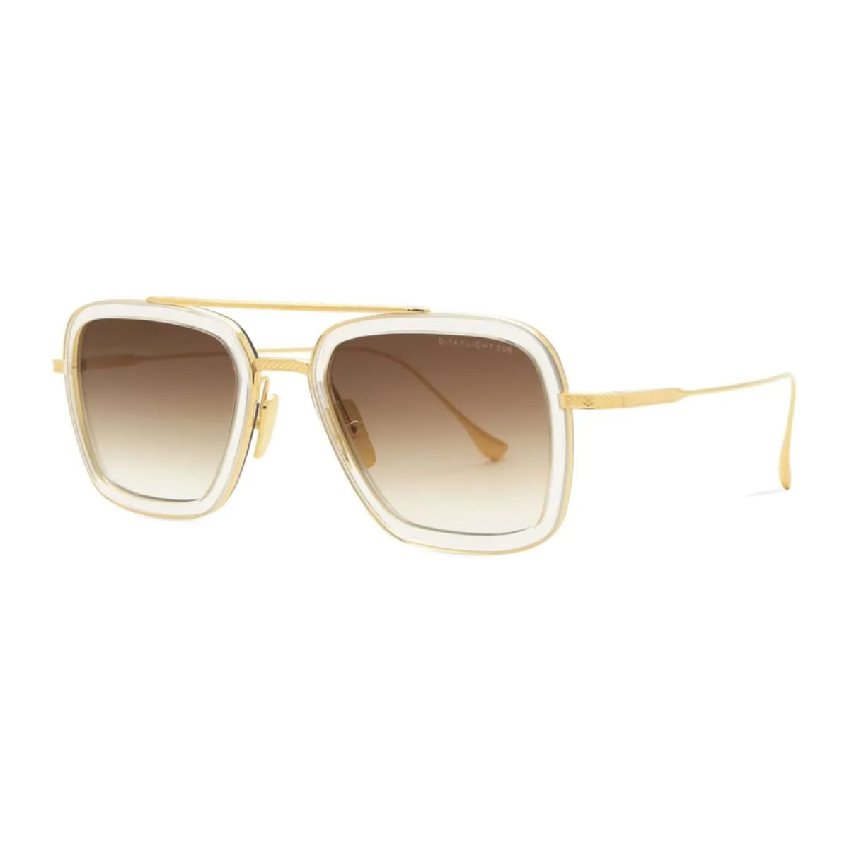 Dita Flight 006 gold colour full-frame unisex shades 7806-L-CLR-GLD-52 at Optorium