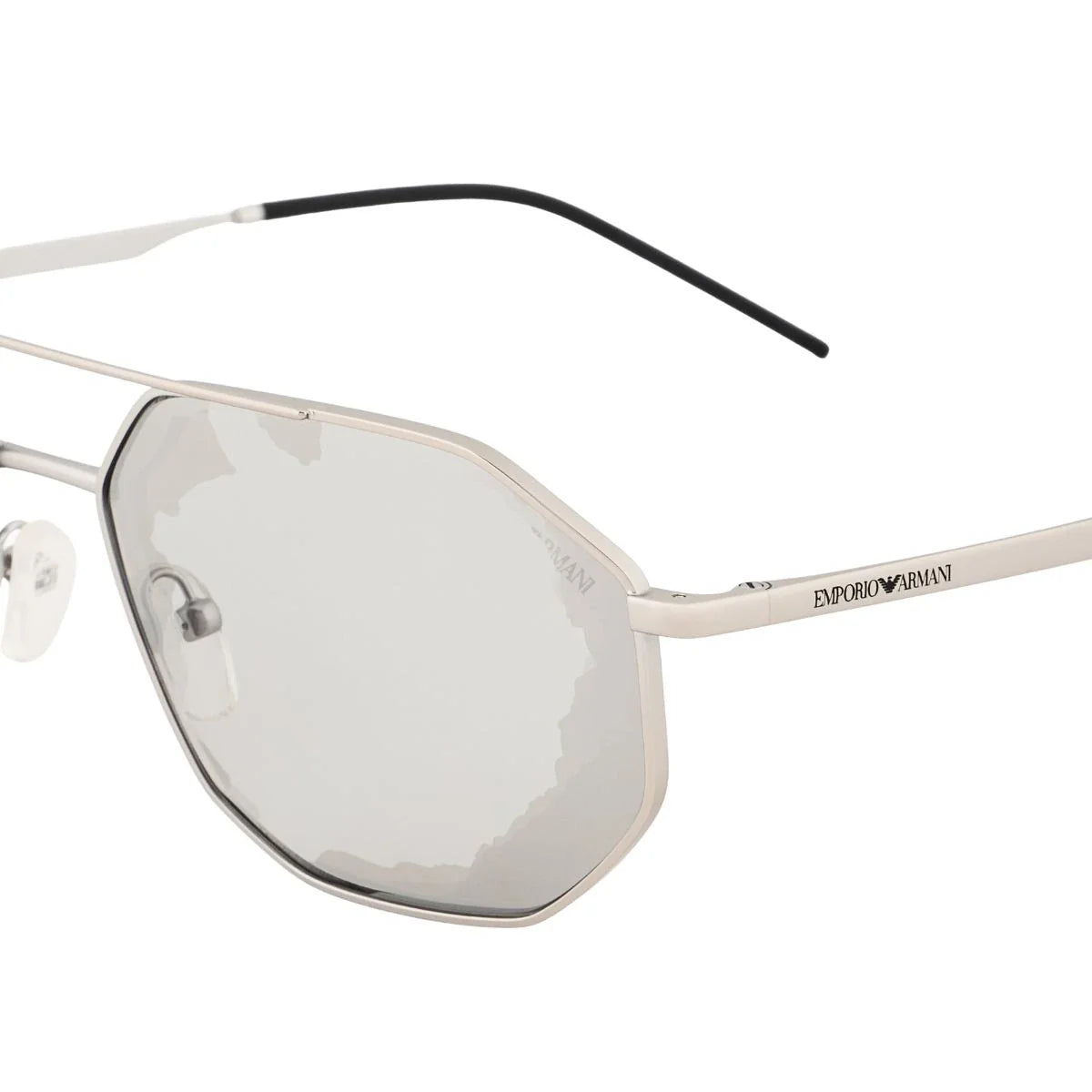 Emporio Armani eyewear EA 2147 3015/7G silver color sunglasses with UV protection for men. High-ranking emporio armani shades offering comfort and premium style for daily wear at optorium.
