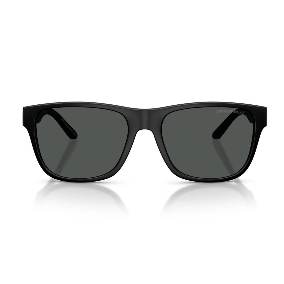 Luxury Emporio Armani EA4243 Matte Black Square Sunglasses with Grey Lenses
