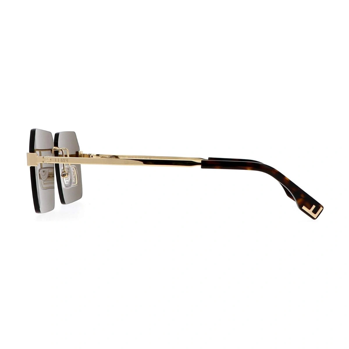 Authentic Fendi FE40043U rimless rectangle sunglasses with FF pattern