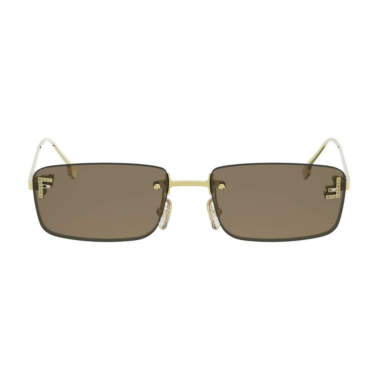 Fendi FE4172US Luxury Rimless Rectangle Sunglasses at Optorium