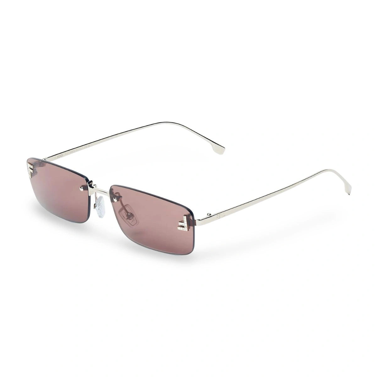 Luxury Fendi First Crystal sunglasses with pink mirror UV protection lens