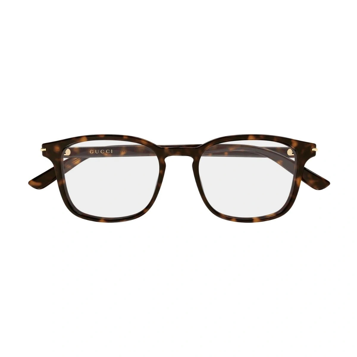Gucci GG2129O 002 Dark Havana square optical frame with gold logo