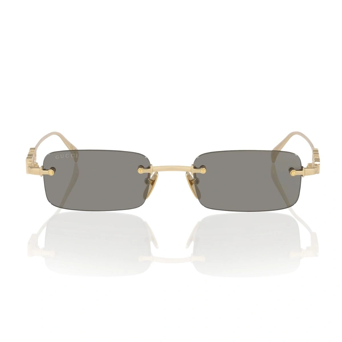 Discover Gucci GG1808S 003 gold rimless rectangular sunglasses for women