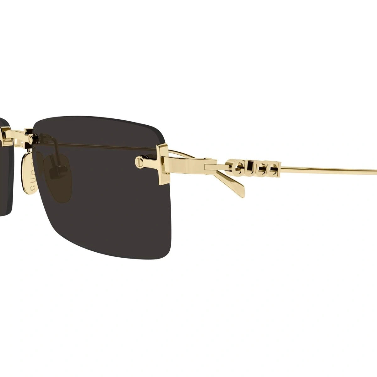 Gucci GG1941S 001 rectangular sunglasses with cut-out Gucci logo