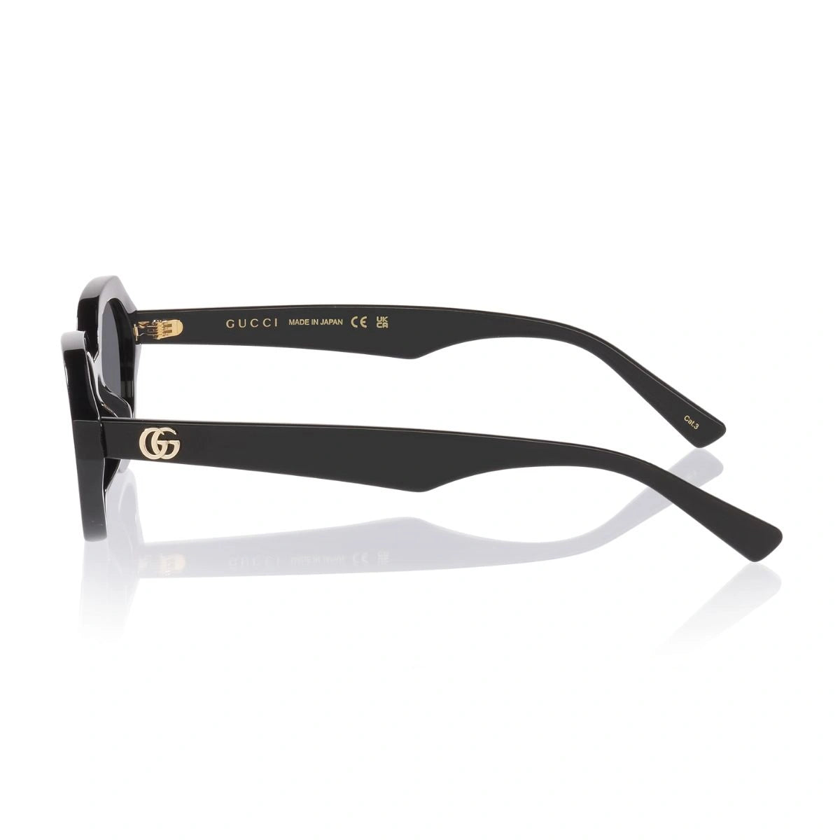 Premium Gucci GG2178S 001 women's black acetate sunglasses with gold GG logo