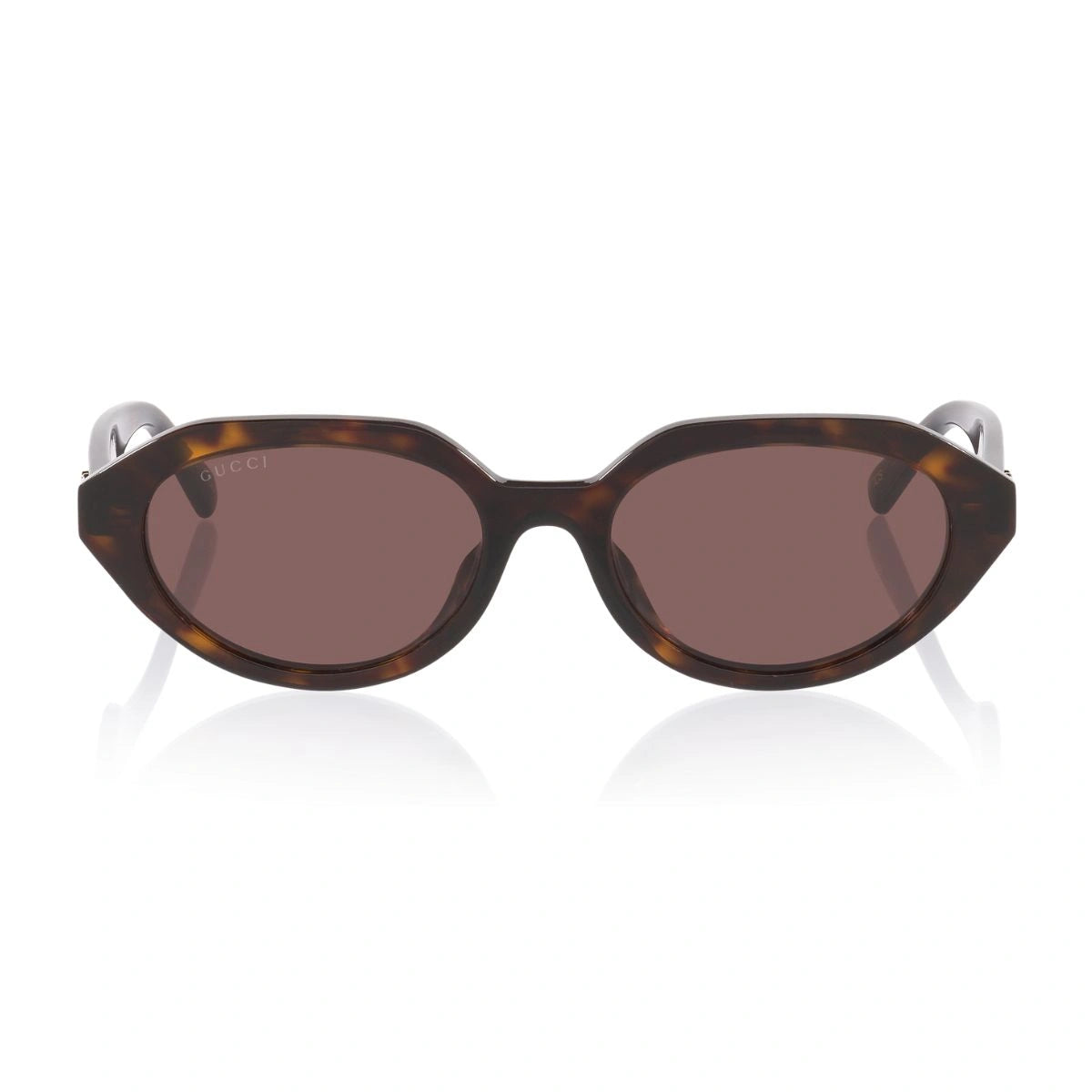 Gucci GG2178S 002 women's Dark Havana oval sunglasses with gold GG logo